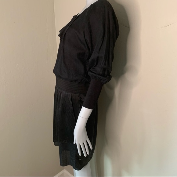 HUGO BOSS Orange Amirella Silk Blend Black Dress Zip Back Long Sleeve - Picture 10 of 16